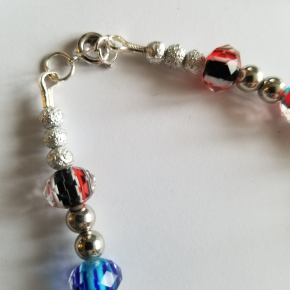 Handmade necklace clear and colorful faceted beads sparkly beaded - Picture 9 of 14